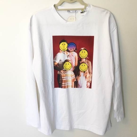 Zara Tops Nwt Zara X Smiley Originals Family Portrait Tee S Poshmark